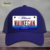 Waukegan Illinois Novelty License Plate Hat Mesh / Royal Blue