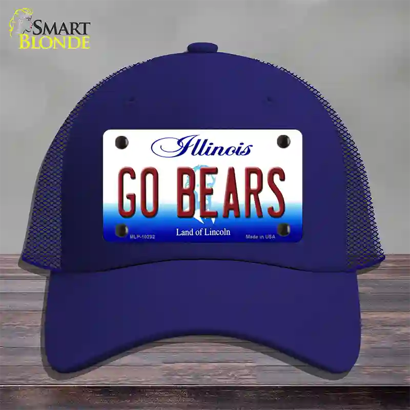 Go Bears Illinois Novelty License Plate Hat Mesh / Royal Blue