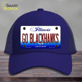 Go Blackhawks Illinois Novelty License Plate Hat Mesh / Royal Blue