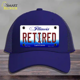 Retired Illinois Novelty License Plate Hat Mesh / Royal Blue