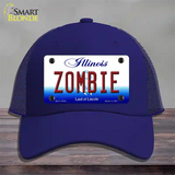 Zombie Illinois Novelty License Plate Hat Mesh / Royal Blue