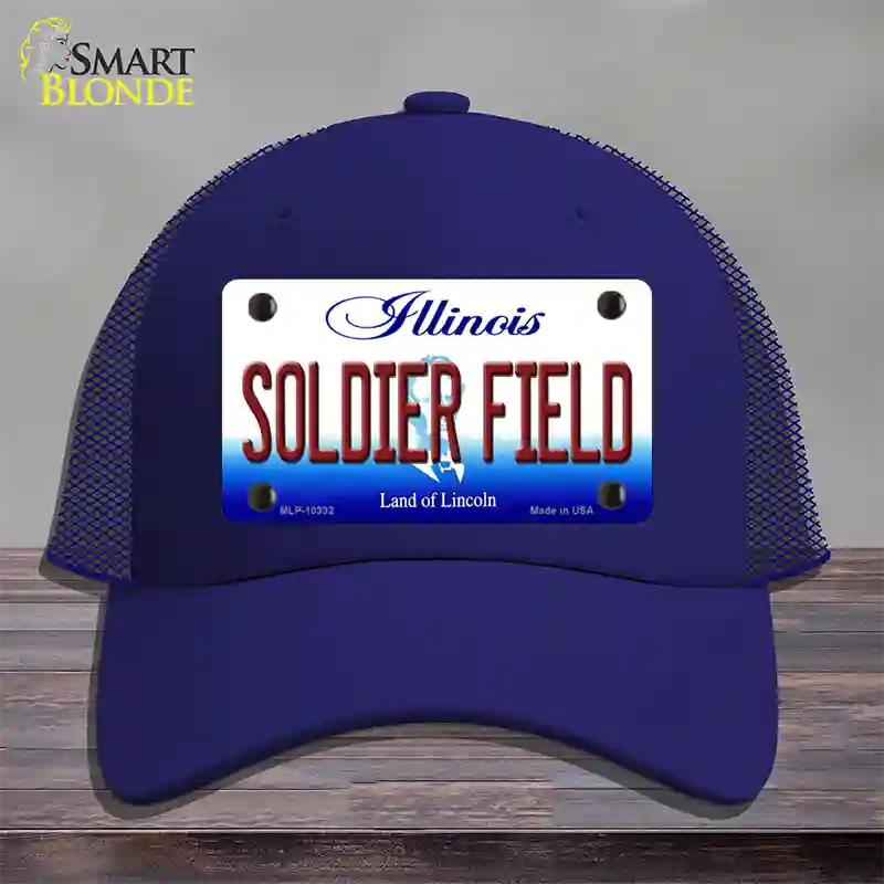 Soldier Field Illinois Novelty License Plate Hat Mesh / Royal Blue