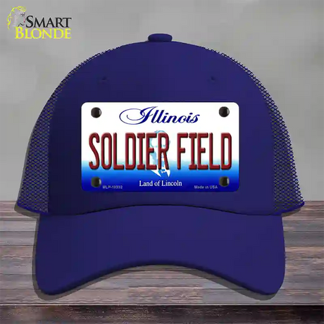 Soldier Field Illinois Novelty License Plate Hat Mesh / Royal Blue