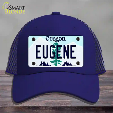 Eugene Oregon Novelty License Plate Hat Mesh / Royal Blue