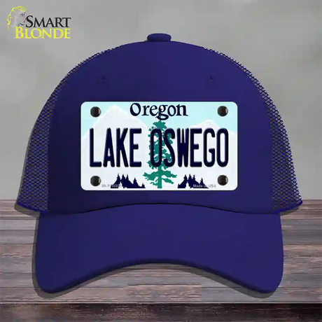 Lake Oswego Oregon Novelty License Plate Hat Mesh / Royal Blue