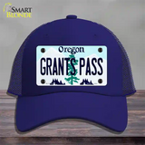 Grants Pass Oregon Novelty License Plate Hat Mesh / Royal Blue