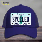 Spoiled Oregon Novelty License Plate Hat Mesh / Royal Blue