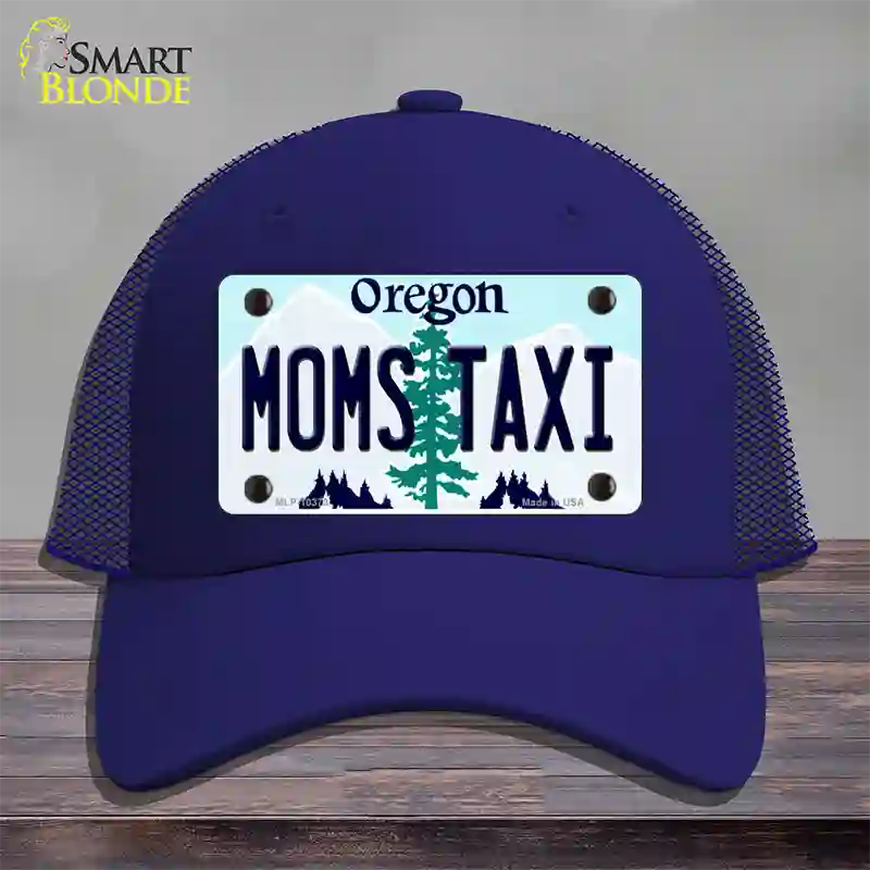 Moms Taxi Oregon Novelty License Plate Hat Mesh / Royal Blue