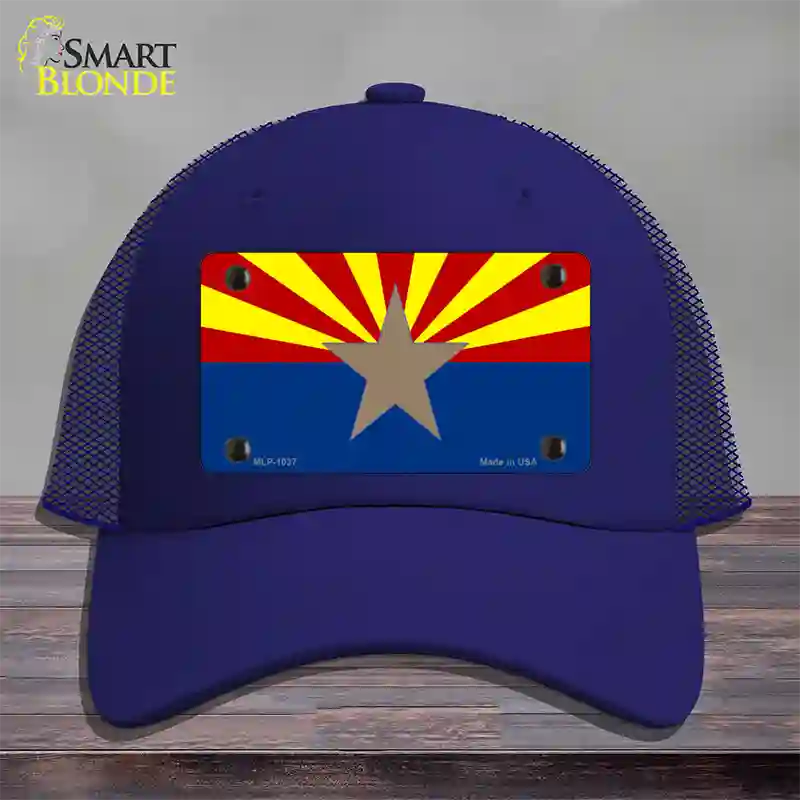 Arizona Big Star State Flag Novelty License Plate Hat Mesh / Royal Blue