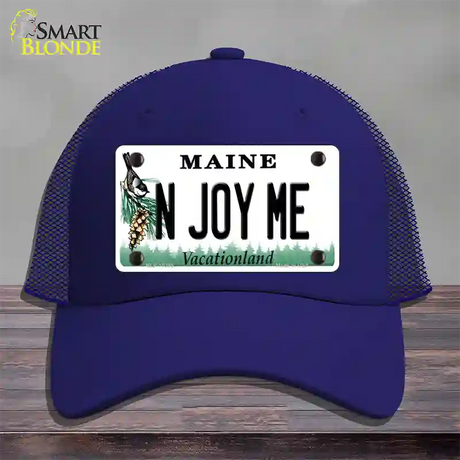 N Joy ME Maine Novelty License Plate Hat Mesh / Royal Blue