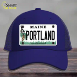 Portland Maine Novelty License Plate Hat Mesh / Royal Blue