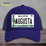 Augusta Maine Novelty License Plate Hat Mesh / Royal Blue