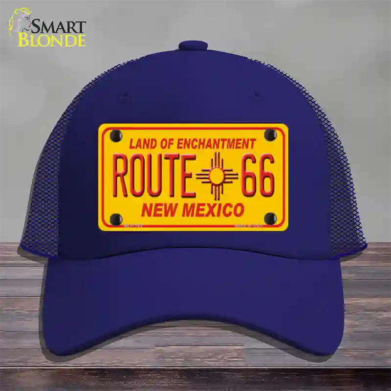 Route 66 New Mexico Novelty License Plate Hat Mesh / Royal Blue