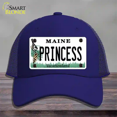 Princess Maine Novelty License Plate Hat Mesh / Royal Blue