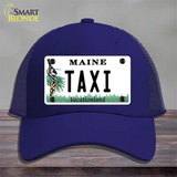 Taxi Maine Novelty License Plate Hat Mesh / Royal Blue