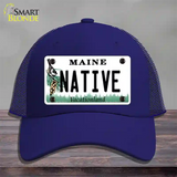 Native Maine Novelty License Plate Hat Mesh / Royal Blue