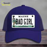 Bad Girl Maine Novelty License Plate Hat Mesh / Royal Blue