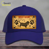 Basset Hound Novelty License Plate Hat Mesh / Royal Blue