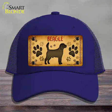 Beagle Novelty License Plate Hat Mesh / Royal Blue