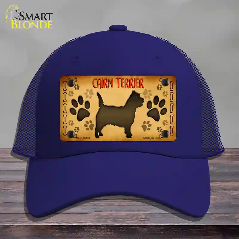 Cairn Terrier Novelty License Plate Hat Mesh / Royal Blue