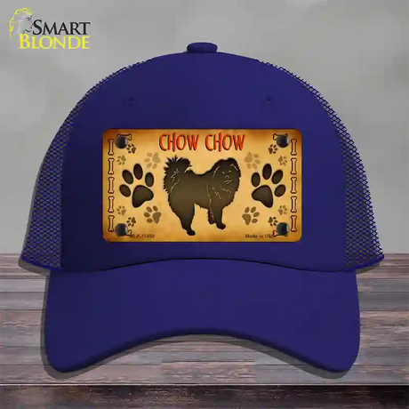 Chow Chow Novelty License Plate Hat Mesh / Royal Blue