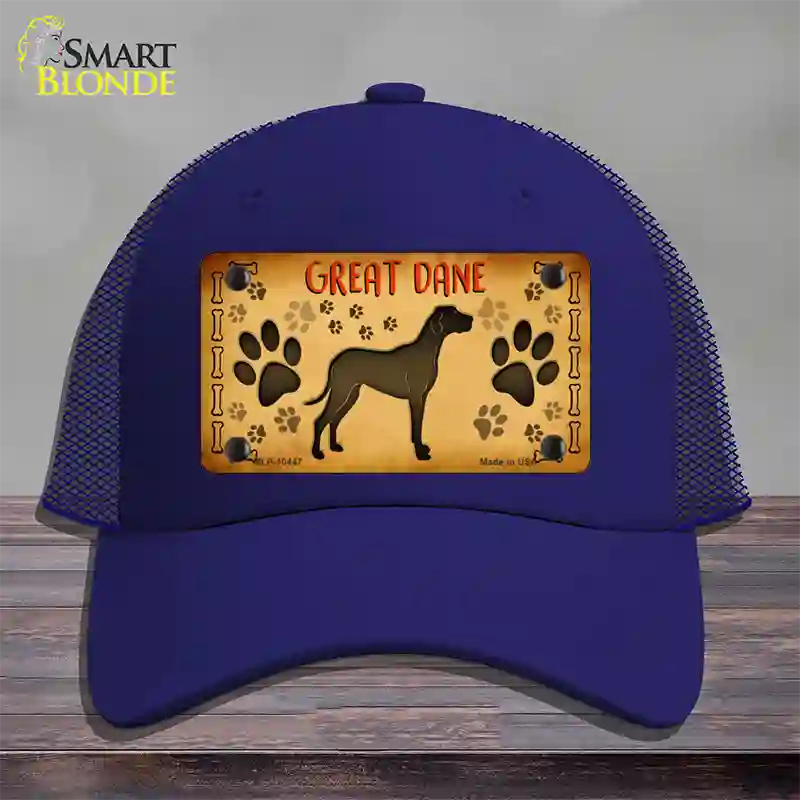 Great Dane Novelty License Plate Hat Mesh / Royal Blue