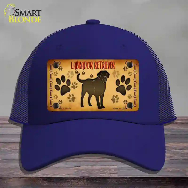 Labrador Retriever Novelty License Plate Hat Mesh / Royal Blue