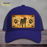 Pug Novelty License Plate Hat Mesh / Royal Blue