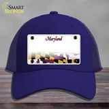 Maryland State Blank Novelty License Plate Hat Mesh / Royal Blue