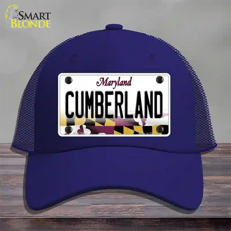 Cumberland Maryland Novelty License Plate Hat Mesh / Royal Blue