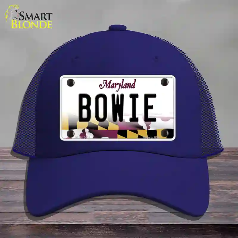 Bowie Maryland Novelty License Plate Hat Mesh / Royal Blue