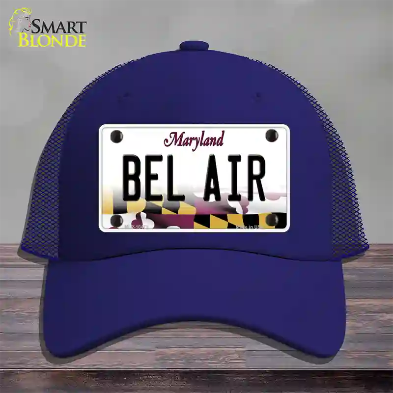 Bel Air Maryland Novelty License Plate Hat Mesh / Royal Blue