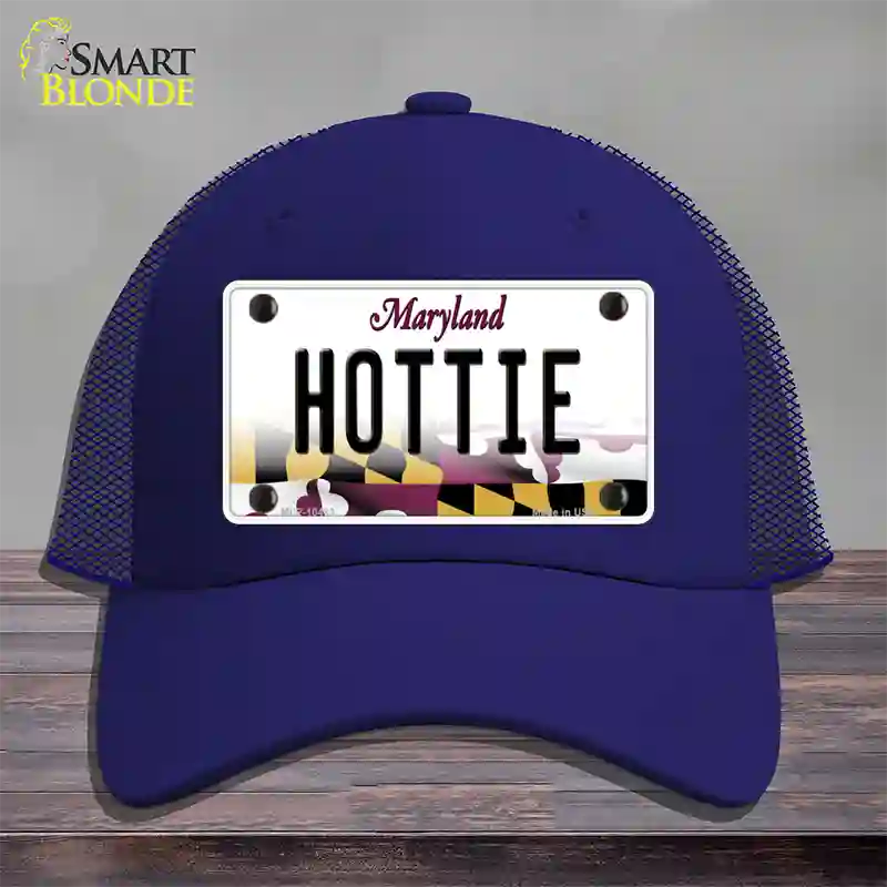 Hottie Maryland Novelty License Plate Hat Mesh / Royal Blue