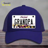 Grandpa Maryland Novelty License Plate Hat Mesh / Royal Blue