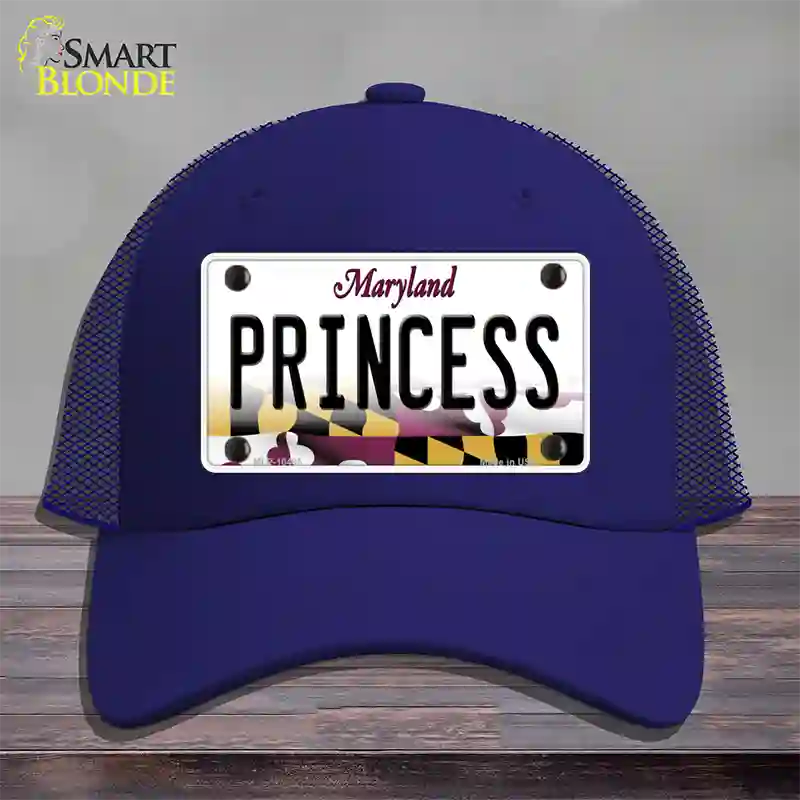 Princess Maryland Novelty License Plate Hat Mesh / Royal Blue