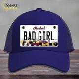 Bad Girl Maryland Novelty License Plate Hat Mesh / Royal Blue