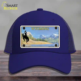 Wyoming Blank Novelty License Plate Hat Mesh / Royal Blue