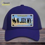 N Joy WY Wyoming Novelty License Plate Hat Mesh / Royal Blue