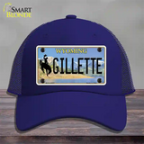 Gillette Wyoming Novelty License Plate Hat Mesh / Royal Blue