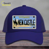 New Castle Wyoming Novelty License Plate Hat Mesh / Royal Blue