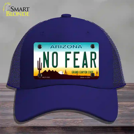 No Fear Arizona Novelty License Plate Hat Mesh / Royal Blue