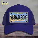 Bad Boy Wyoming Novelty License Plate Hat Mesh / Royal Blue