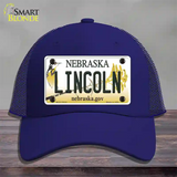 Lincoln Nebraska Novelty License Plate Hat Mesh / Royal Blue