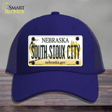 South Sioux City Nebraska Novelty License Plate Hat Mesh / Royal Blue