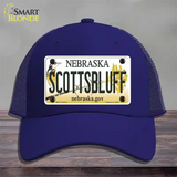 Scottsbluff Nebraska Novelty License Plate Hat Mesh / Royal Blue