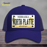 North Platte Nebraska Novelty License Plate Hat Mesh / Royal Blue