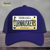 Cornhuskers Nebraska Novelty License Plate Hat Mesh / Royal Blue