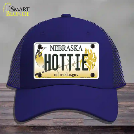 Hottie Nebraska Novelty License Plate Hat Mesh / Royal Blue