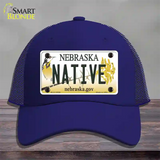 Native Nebraska Novelty License Plate Hat Mesh / Royal Blue