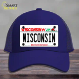 Wisconsin Dairyland Novelty License Plate Hat Mesh / Royal Blue